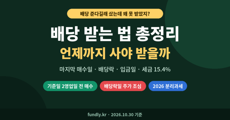 배당 받는 법 총정리, 배당기준일, 배당락일, 마지막 매수일, 배당금 입금일, 배당소득세 15.4%
